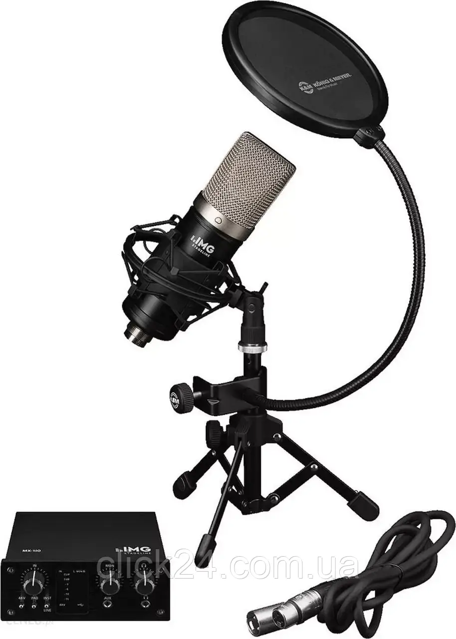 Мікрофон IMG Stageline PODCASTER-1 | Zestaw studyjny do nagrywania mikrofo